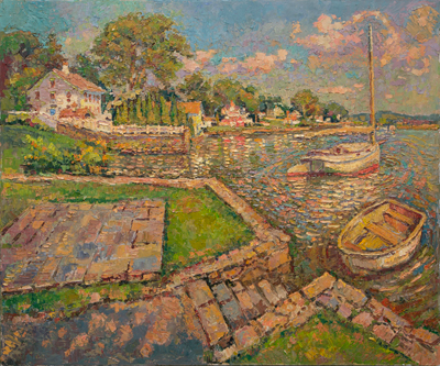 CAT# 3933 Middle Cove Essex - afternoon oil	30 x 36	inches  Leif Nilsson summer 2025	©