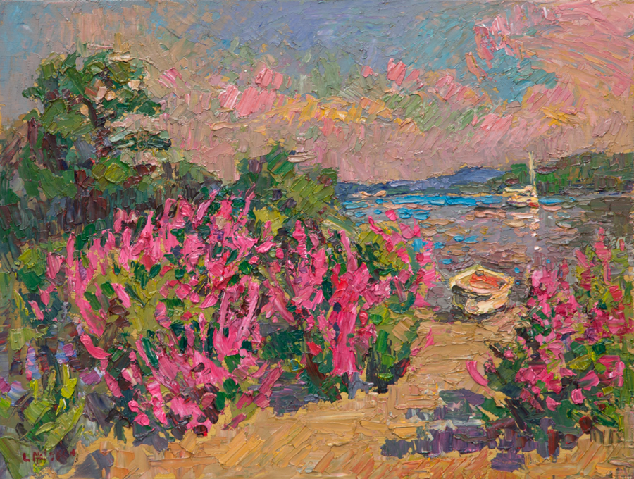CAT# 3939 Eustasia Island Loosestrife - summer morning II oil	12 x 16	inches Leif Nilsson summer 2025	©
