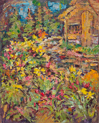  CAT# 3957 Connecticut Flower and Garden Show - shed garden oil	20 x 16 inches Leif Nilsson winter 2026	&copy;
