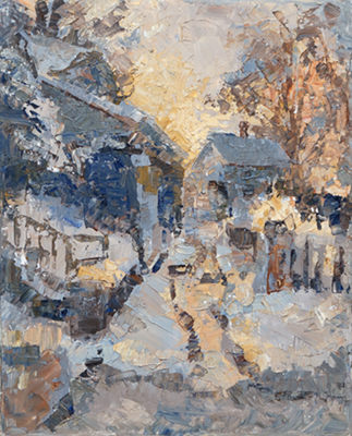 CAT# 3962  The Blizzard of '26 - afternoon  oil	20 x 16 inches  Leif Nilsson winter 2026	&copy; 