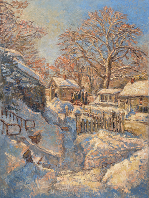 CAT# 3963-1  The Blizzard of '26 - afternoon  oil	40 x 30 inches  JLeif Nilsson winter 2026	&copy;