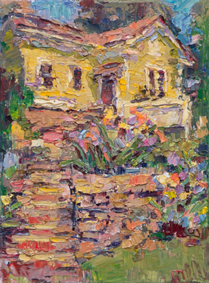 CAT# 3964  The Esses Art Association Irises  oil	12 x 9 inches  Leif Nilsson spring 2026	&copy;