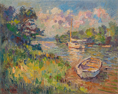 CAT# 3966 Between Lord and Rich Islands near Chapmans Pond oil 16 x 20 inches Leif Nilsson summer 2026 ©